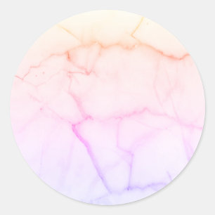 Voeg Uw Tekst Waterverf Pastel Marmer Ronde Sticker