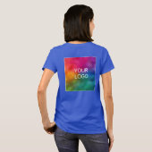 Voeg uw zakelijke Logo elegant Deep Royal Blue toe T-shirt (Achterkant volledig)