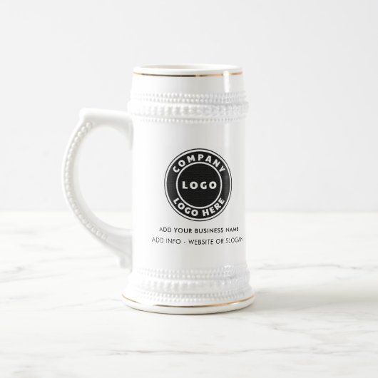 Voeg uw zakelijke Logo en website Slogan Custom Bierpul (Links)
