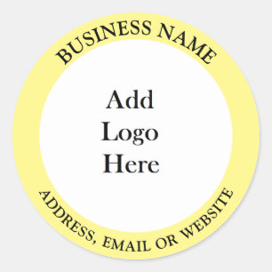 Voeg uw zakelijke Logo, naam en website of e-mail  Ronde Sticker