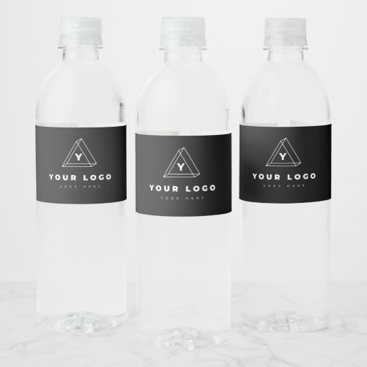 Voeg uw zakelijke Logo promotiezwart toe Waterfles Etiket (Flessen)