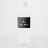 Voeg uw zakelijke Logo promotiezwart toe Waterfles Etiket (Voorkant)