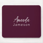 Voeg Volledige naam Eenvoudige Minimale Monogram o Muismat (Voorkant)