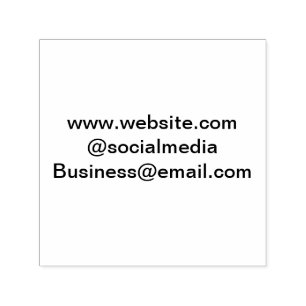 Voeg website e-mailadres sociale media bedrijf toe  zelfinktende stempel