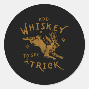 Voeg whisky toe om een truc Jackalope Py Alcohol t Ronde Sticker