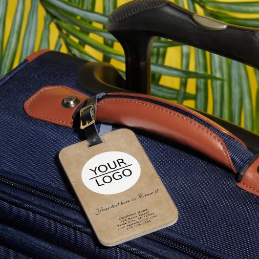 Voeg zwarte promotie van Logo Custom Text Company Bagagelabel (Voorkant Insitu 1)