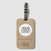 Voeg zwarte promotie van Logo Custom Text Company Bagagelabel (Voorkant (verticaal))
