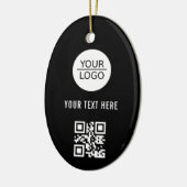 Voeg zwarte promotie voor aangepaste Logo QR-code Keramisch Ornament (Links)