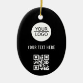 Voeg zwarte promotie voor aangepaste Logo QR-code Keramisch Ornament (Voorkant)
