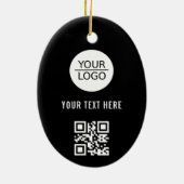 Voeg zwarte promotie voor aangepaste Logo QR-code Keramisch Ornament (Achterkant)