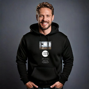 Voeg zwarte promotie voor aangepaste tekst Logo to Hoodie