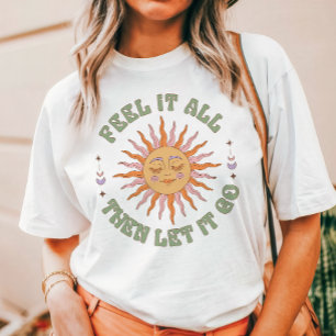 Voel Alles Dan Laat Het Los Retro Boho Zon Tri-Blend Shirt