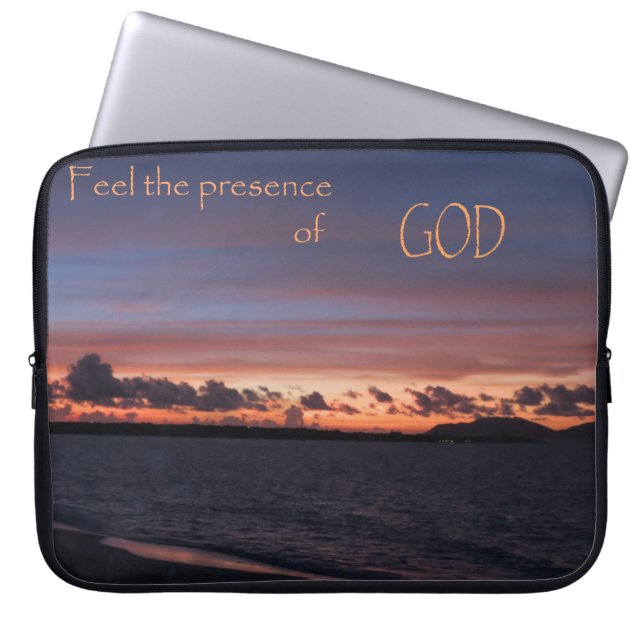 Voel de aanwezigheid van God Laptop Sleeve (Voorkant)