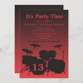 Voel de Beat Drum Uitnodiging (Voorkant / Achterkant)