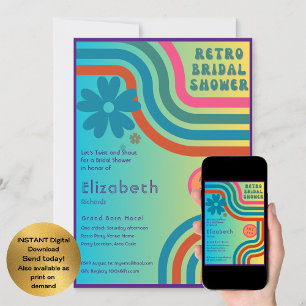 Voel de beat! Kosmisch Retro 70s Vrijgezellenfeest Kaart