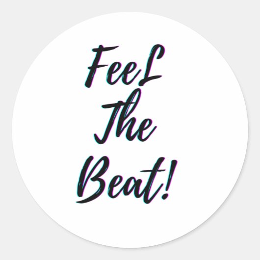 Voel de Beat Ronde Sticker (Voorkant)