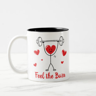 Voel de Brandende Hart Workout Grappige Gym Mok