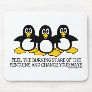 Voel de brandende val van de pinguïns muismat