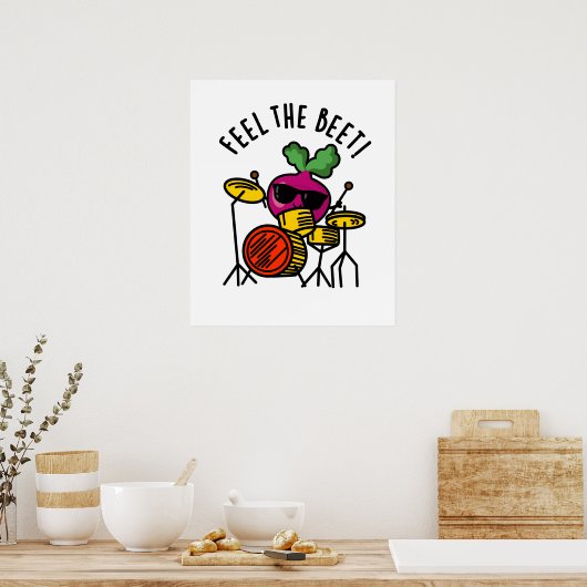 Voel De Funny Groente Beet Puns Poster (Keuken)