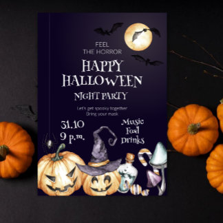 Voel de Horror Gelukkig Halloween Nacht Feest Kaart
