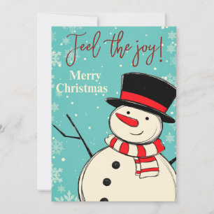 Voel de Joy Merry Kerstmis Snowman Holiday Kaart