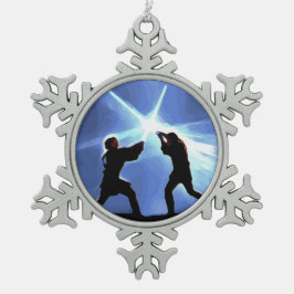 Voel de Kracht Tin Sneeuwvlok Ornament