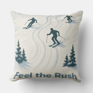 Voel de opwinding Ski Throw Kussen Cadeau voor Ski