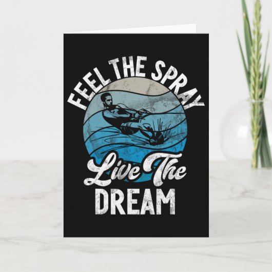 Voel De Spray Leef De Droom Waterski  Kaart (Voorkant)