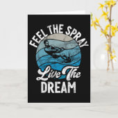 Voel De Spray Leef De Droom Waterski  Kaart (Gele Bloem)