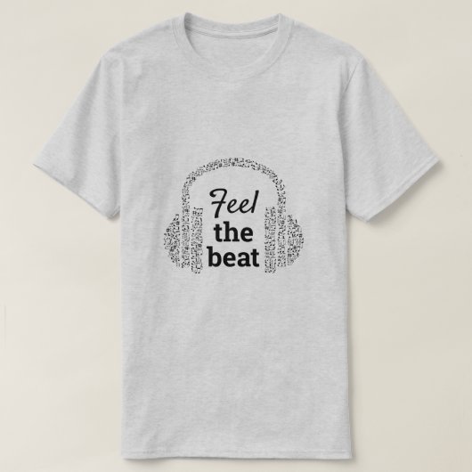 Voel de versleten DJ-hoofdtelefoon moderne muziek T-shirt (Design voorkant)