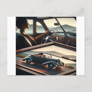 Voel gewoon de retro-stijl van je auto, rijd ermee briefkaart