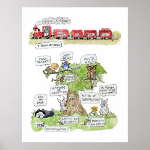 Voel goed Cartoon Dieren Poster