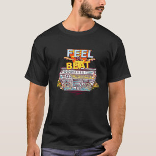 Voel het Beat Cool Retro Music Illustration Novelt T-shirt