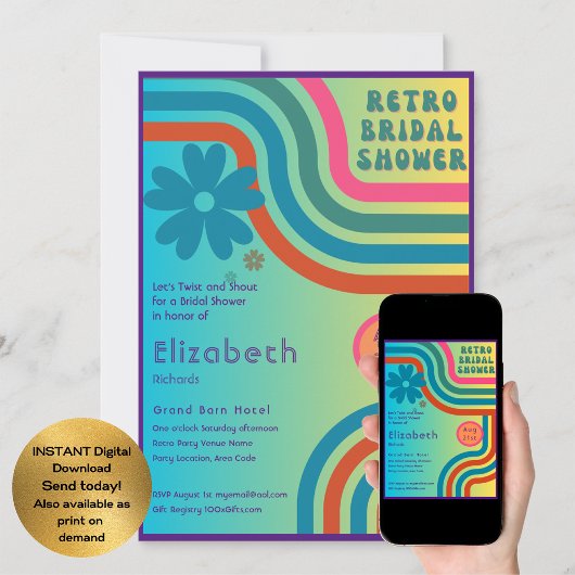 Voel het Ritme! Kosmische Retro 70-er Jaren Bruilo Kaart