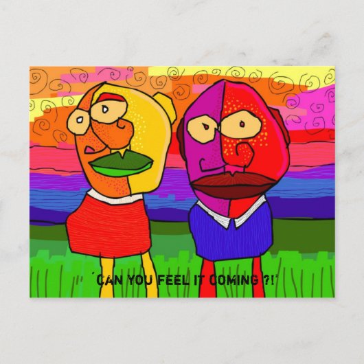 "Voel je dat het komt!" Briefkaart (Voorkant)