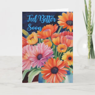 Voel je snel beter Blooms Rise Up Waterverf Kaart