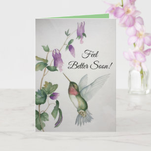 Voel je snel beter Cheer Joy Get Well Hummingbird Kaart