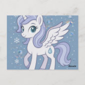 Voel je snel beter - Schattigee vliegende Pony wor Briefkaart (Achterkant)