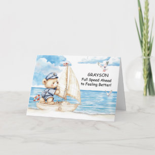 Voel je snel beter Teddybeer Personaliseer Zeilen Kaart
