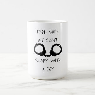 Voel je veilig 's nachts politie humor koffiemok