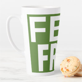 Voel je vrij Print Novelty; Groene achtergrond Latte Mok