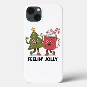 Voel je vrolijk Kerstboom Koffie Liefhebber Winter iPhone 13 Hoesje