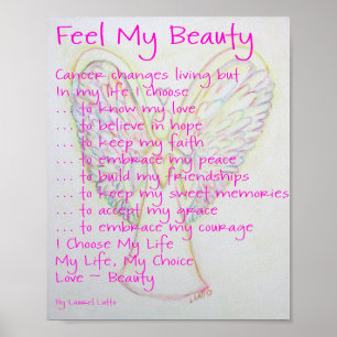 Voel mijn Poster met Beauty Cancer Poem Afdrukken