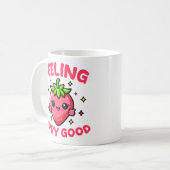 Voelen Berry Goed Grappig Aardbei Koffiemok (Voorkant links)