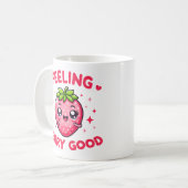 Voelen Berry Goed Grappig Aardbei Koffiemok (Voorkant links)