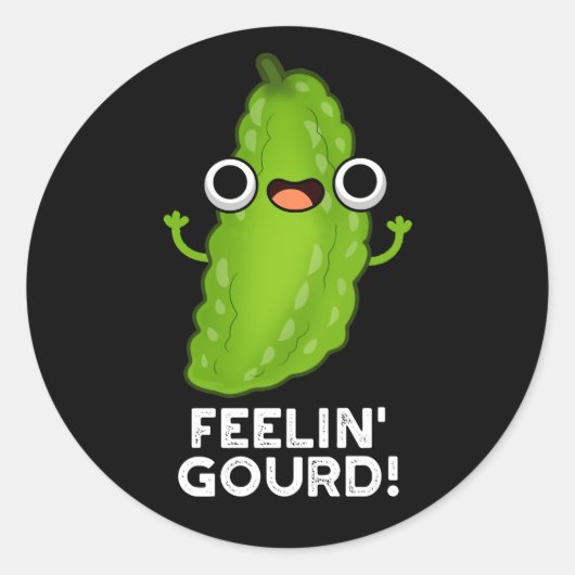 Voelend kalebas Grappig gevoel Goed Donker BG Ronde Sticker (Voorkant)
