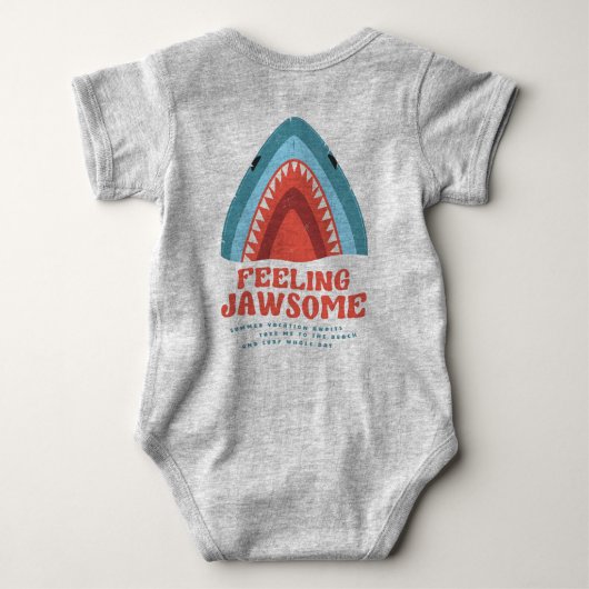 Voeling met Jawsome Shark Funny Summer Puns Baby B Romper (Achterkant)