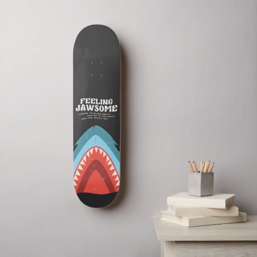 Voeling met Jawsome Shark Funny Summer Puns Beach Skateboard (Muurkunst)