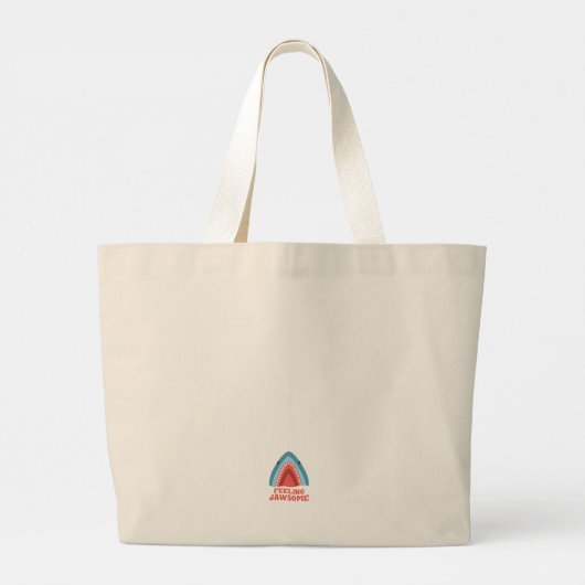 Voeling met Jawsome Shark Funny Summer Puns Grote Tote Bag (Achterkant)