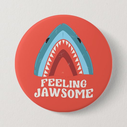 Voeling met Jawsome Shark Funny Summer Puns Ronde Button 7,6 Cm (Voorkant)